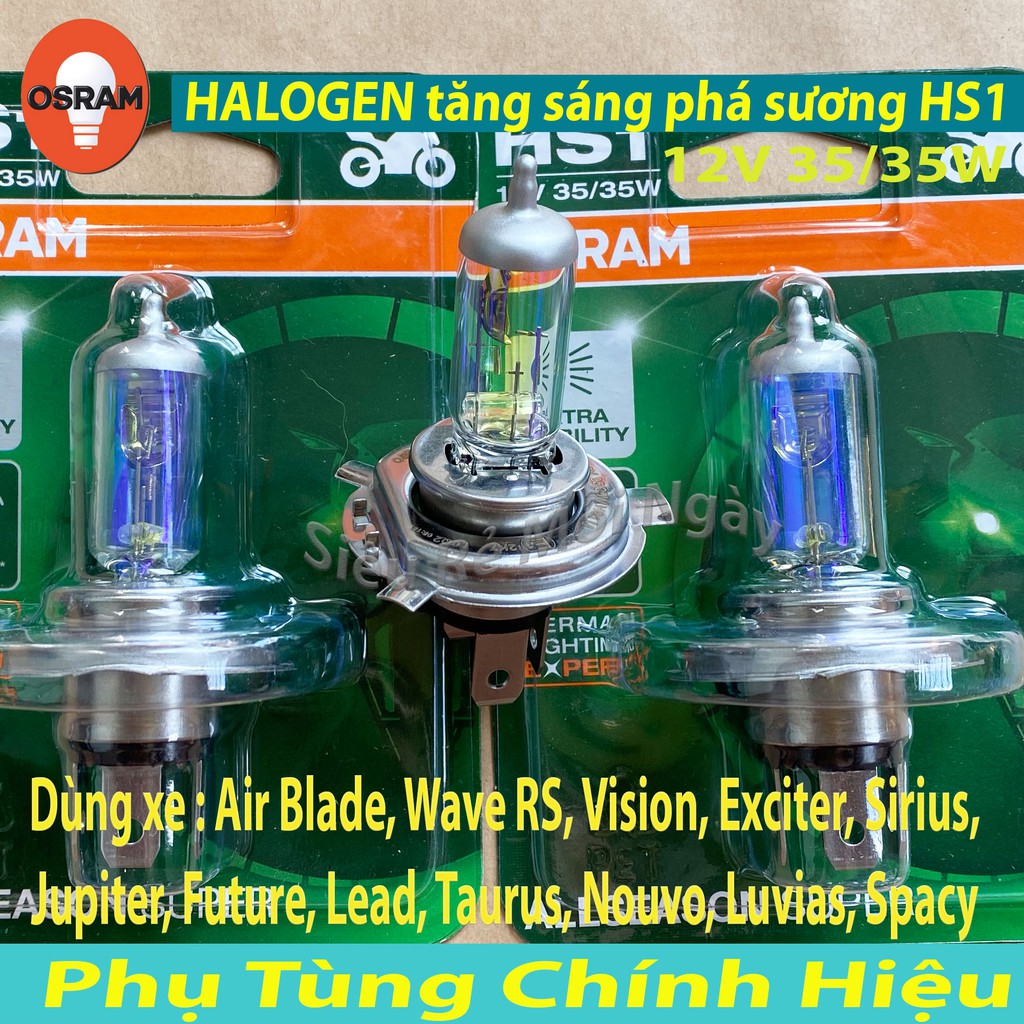 BÓNG ĐÈN OSRAM HS1 TĂNG SÁNG PHÁ SƯƠNG HALOGEN AIR BLADE, WAVE RS, VISION, EXCITER, SIRIUS, JUPITER, FUTURE, LEAD