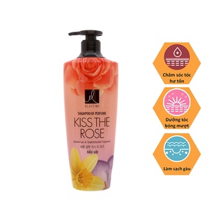 Dầu gội elastine de perfume hương nước hoa kiss the rose 600ml - hàng công ty