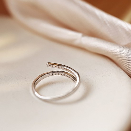 Nhẫn nữ mạ bạc 925 cao cấp thiết kế hàn quốc free size dễ điều chỉnh trang sức CINLA N003