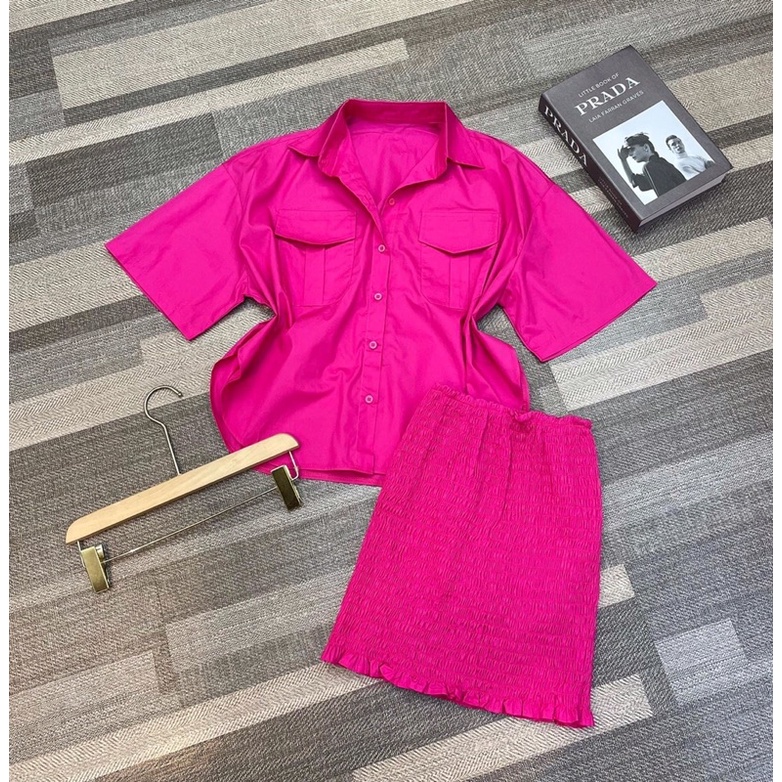 Set áo sơ mi chân váy ôm