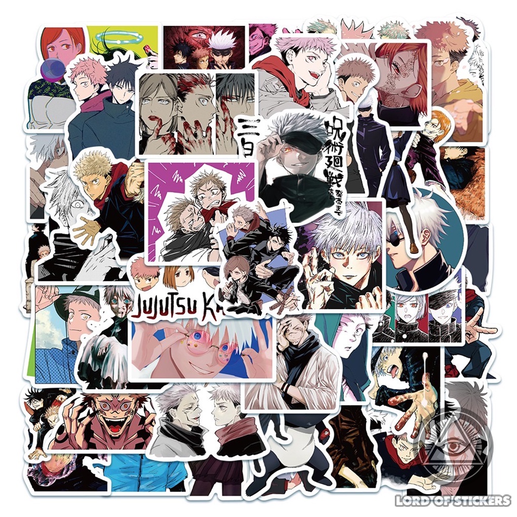 Set 100 Nhãn Dán Jujutsu Kaisen Anime Manga Sticker Hình Nhân Vật Truyện Tranh Trang Trí Mũ Bảo Hiểm, Điện Thoại, Guitar