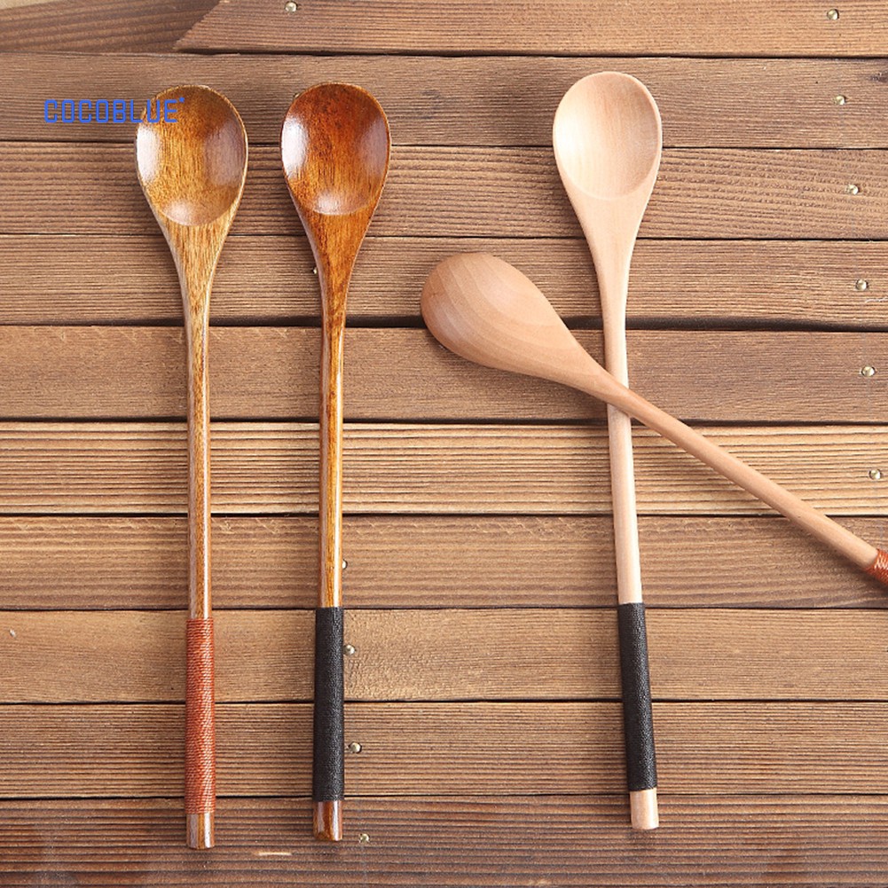 Binding Wooden Soup Condiment Mixing Teaspoon Utensil