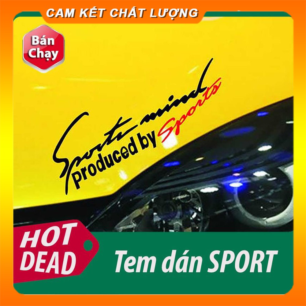 SPORTMIND-TEM DÁN TRANG TRÍ MÀU ĐEN-ĐỎ / TRẮNG-ĐỎ xe oto