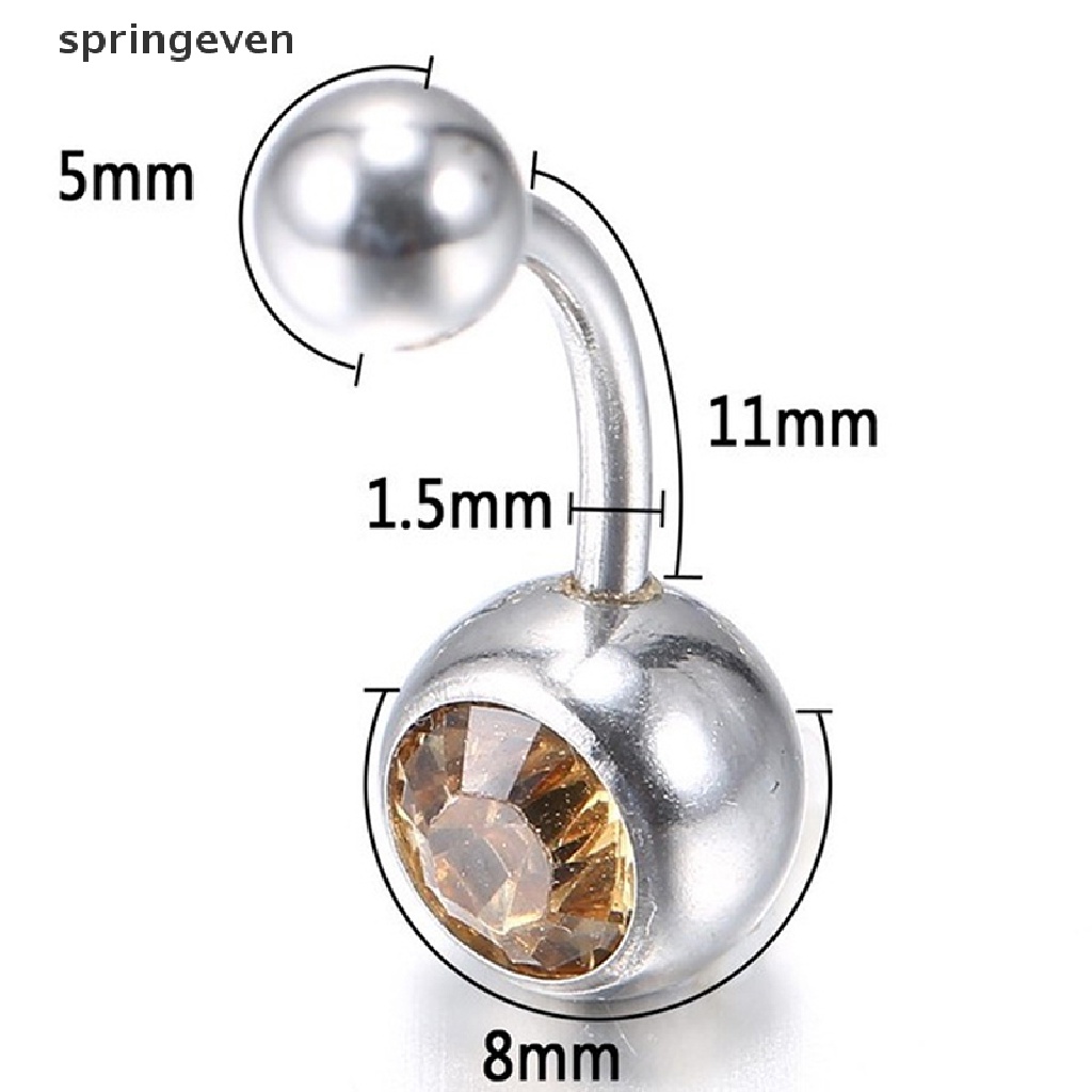 Set 10 / 12 / 15 Khuyên Rốn Thép Không Gỉ Đính Đá Pha Lê