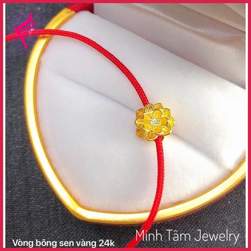 [Giảm giá thần tốc] Charm sen #vàng 24 kara mini Charm sen mini 24k -Minh Tâm jewelry