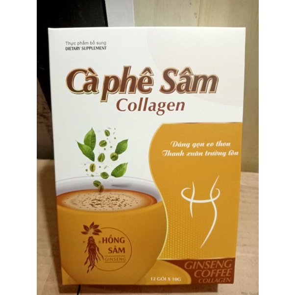 Cà phê sâm collagen giảm cân giảm mỡ hiệu quả hộp 12 gói