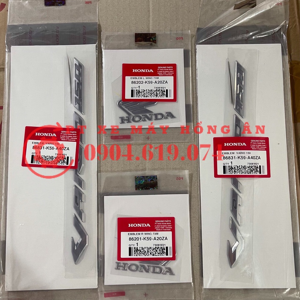 Tem chữ Vario 150, tem chữ Honda cánh chim Vario 125  nhập khẩu chính hãng Honda Indonesia - PT HỒNG ÂN
