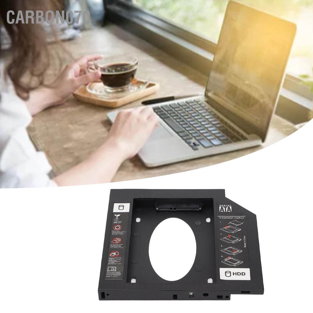 Carbon070 HDD Caddy Bay General 12 7mm 2 5 inch SATA to SSD Nắp đậy khay ổ cứng cho máy tính xách tay Khe cắm đĩa CD DVD ROM