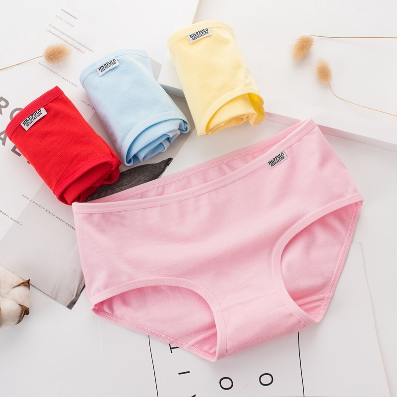 Quần Lót Cotton Thoáng Khí Màu Sắc Ngọt Ngào Cho Nữ
