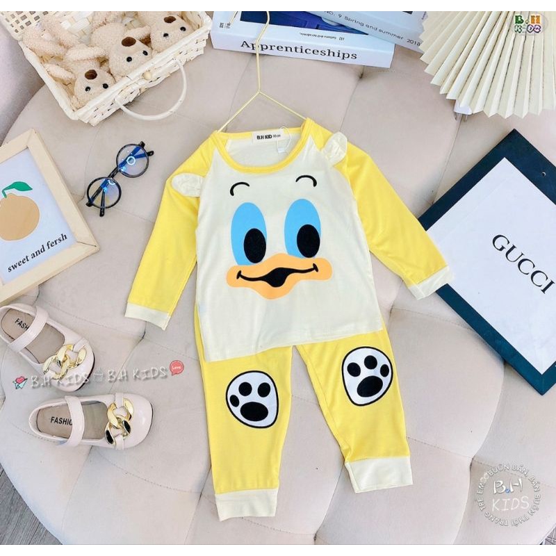 Bộ Thun Lạnh Dài Tay Thu Đông Tai Thú ngộ nghĩnh cho bé