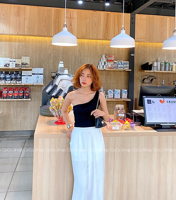 Áo Croptop Lệch Vai Sát Nách 5 Màu (CÓ ẢNH THẬT KÈM BẢNG TÊN SHOP) | BigBuy360 - bigbuy360.vn