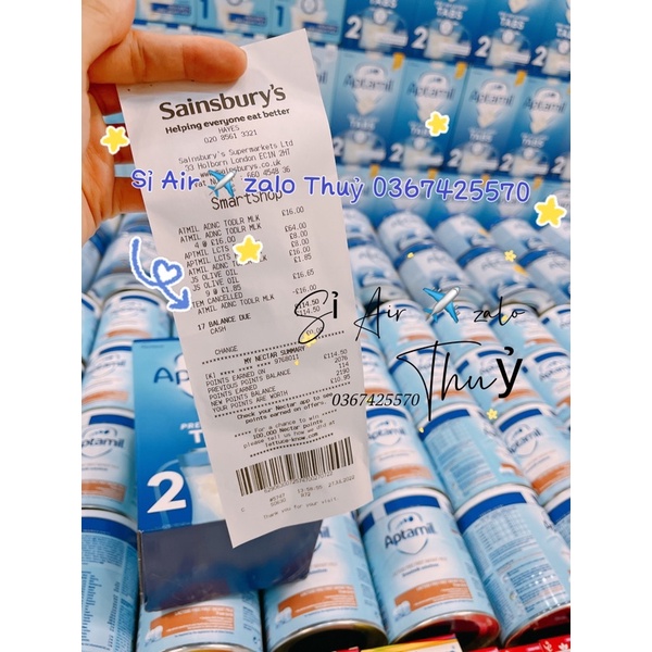 (Hàng Air Bill) Sữa Aptamil Profutura Anh số 1,2,3- 800g cho bé