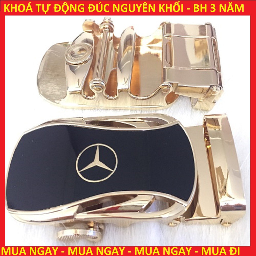 [Dây lưng] Thắt Lưng Da Nam Hàng Hiệu Mercedes Cao Cấp Khóa Cài. Dây Nịt Nam Da Bò 100% Mạ Vàng Nam Tính Chính Hãng GC02