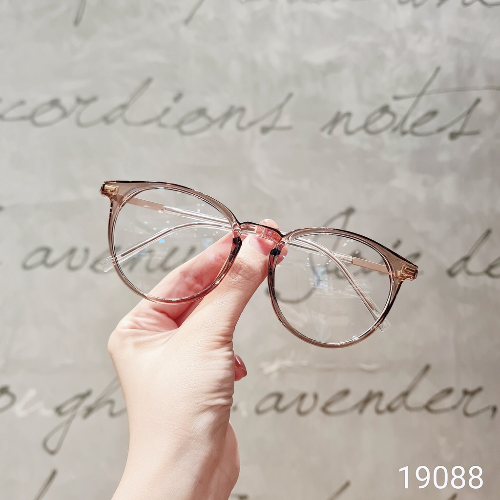 Gọng kính tròn nữ LILYEYEWEAR mắt to giả cận chống ánh sáng xanh màu sắc thời trang 19088