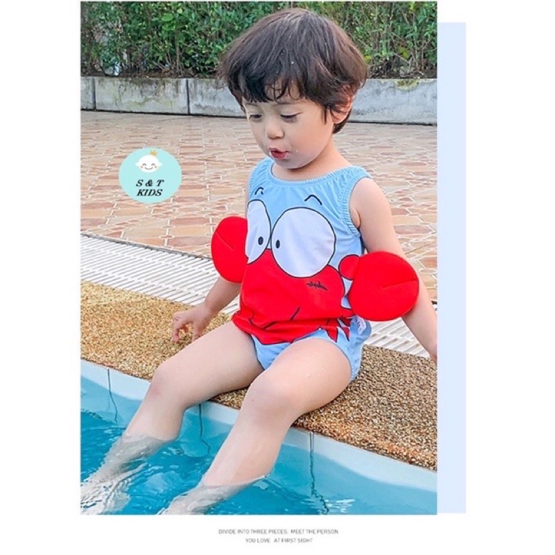 Bộ đồ bơi sinh vật biển cho bê kèm mũ