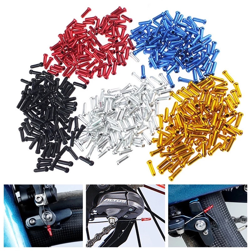 Đầu bọc dây cáp phanh xe đạp bằng nhôm nhiều màu sắc