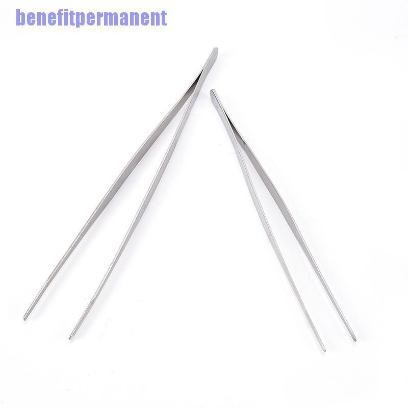 Benefitpermanent✹★ Kẹp Gắp Thức Ăn Cán Dài Màu Bạc Bằng Thép Không Gỉ