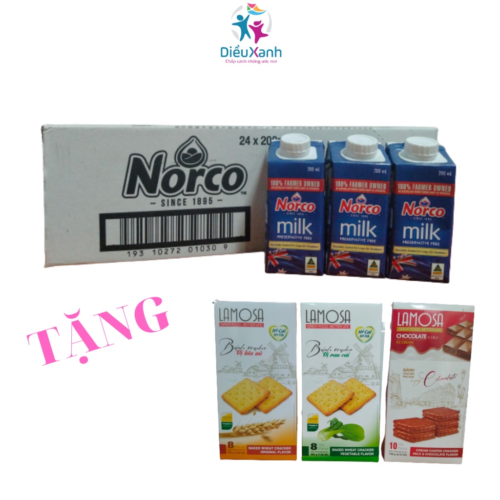 Thùng 24 Hộp Sữa Tươi Nguyên Kem Norco 200ml - Sữa Tươi Úc