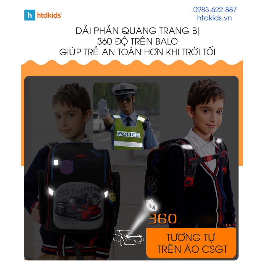 Cặp học sinh cao cấp thương hiệu Nga Delune 6-1xx