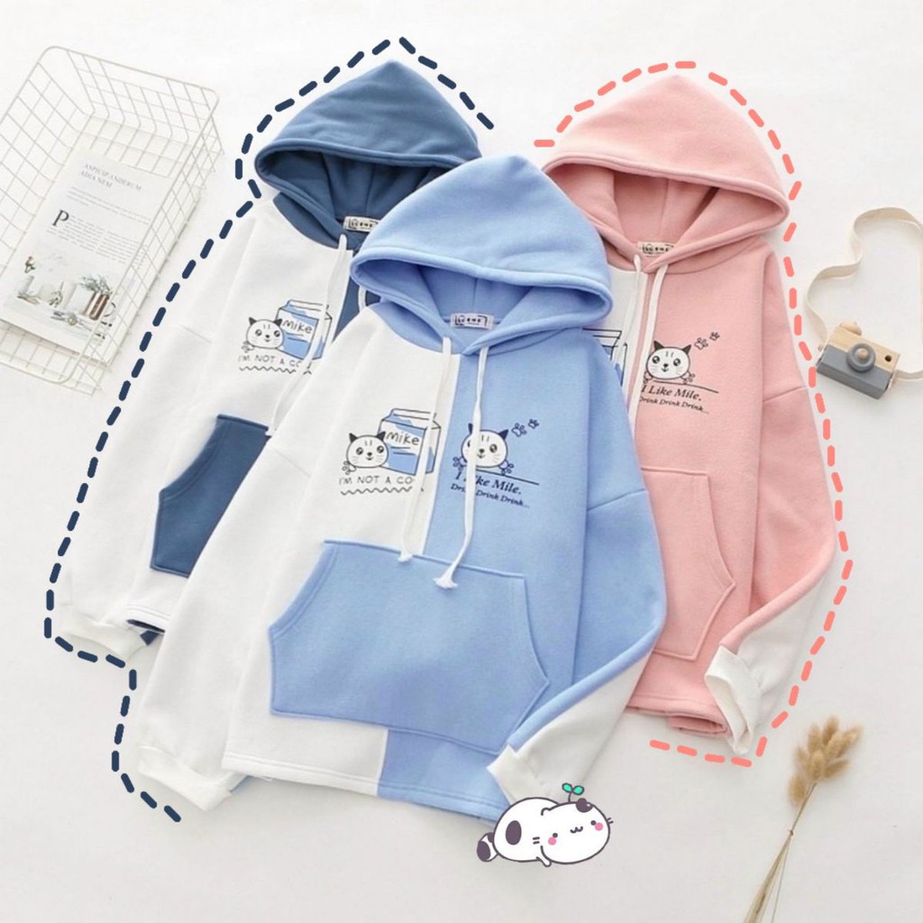 Áo khoác hoodie ❤️FREESHIP❤️ Áo hoodie nỉ unisex cho nam và nữ Freesize 2 màu phối túi - KN20