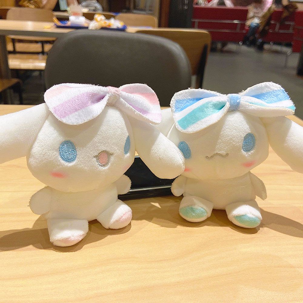 Móc khóa mặt cún thỏ nhồi bông hoạt hình mềm mại phong cách Nhật Bản đáng yêu dành cho bé gái