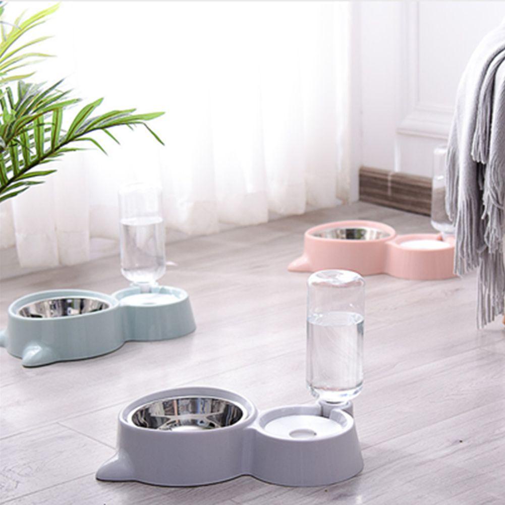 LAYOR1 Bát Đựng Thức Ăn Nước Uống 2 Trong 1 Hình Tai Mèo Dành Cho Thú Cưng