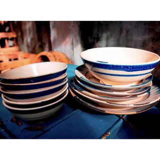 Tô chỉ xanh gốm xứ Nam Bộ đường kính 14cm