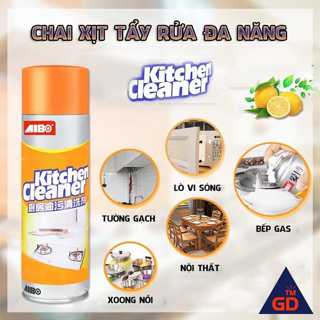 Chai xịt tẩy rửa đa năng chất tẩy đa năng Kitchen Cleaner tẩy rửa nhà bếp sạch bóng, đánh bay dầu mỡ Free ship