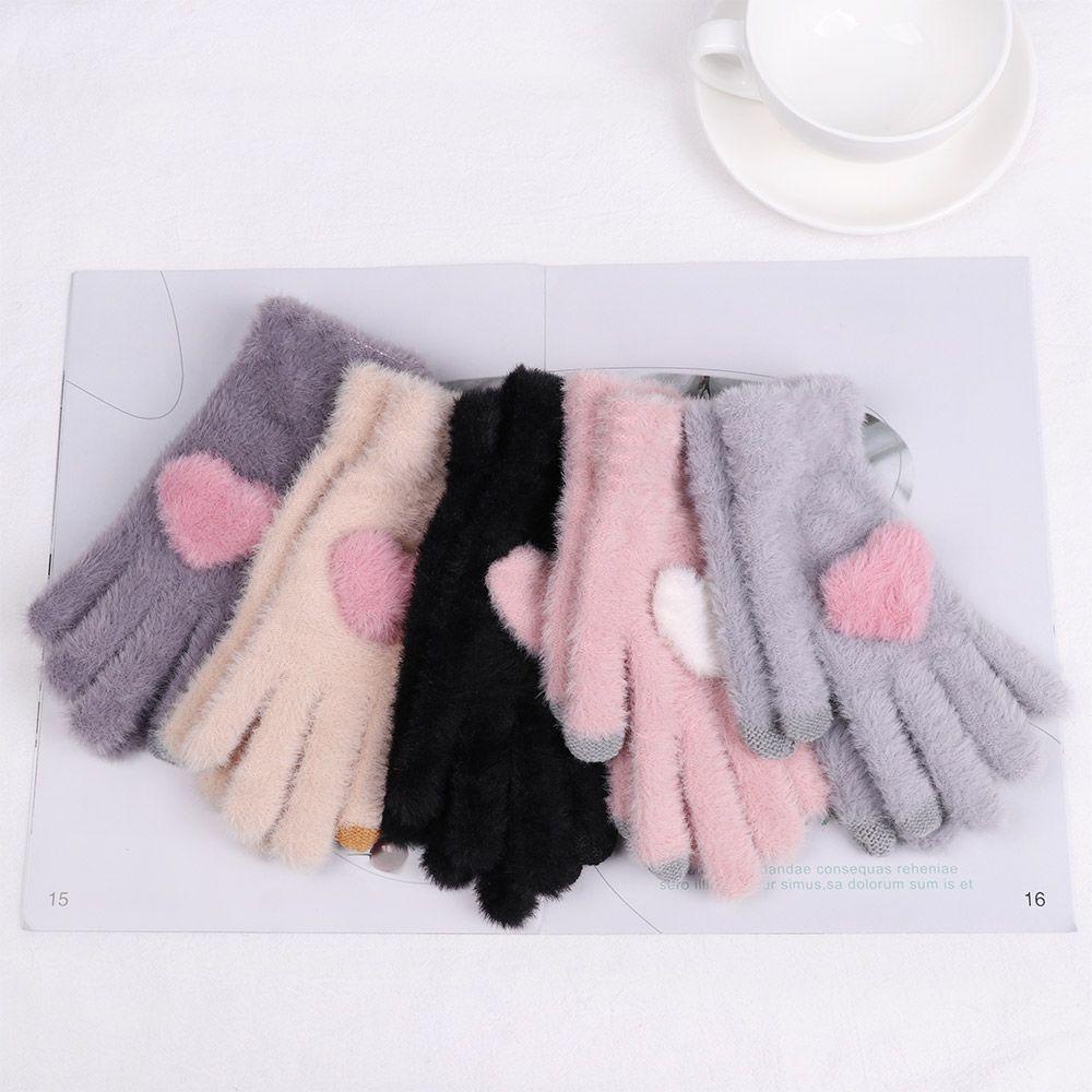 CACTU Găng Tay Len Hở Ngón Giữ Ấm Mềm Mại