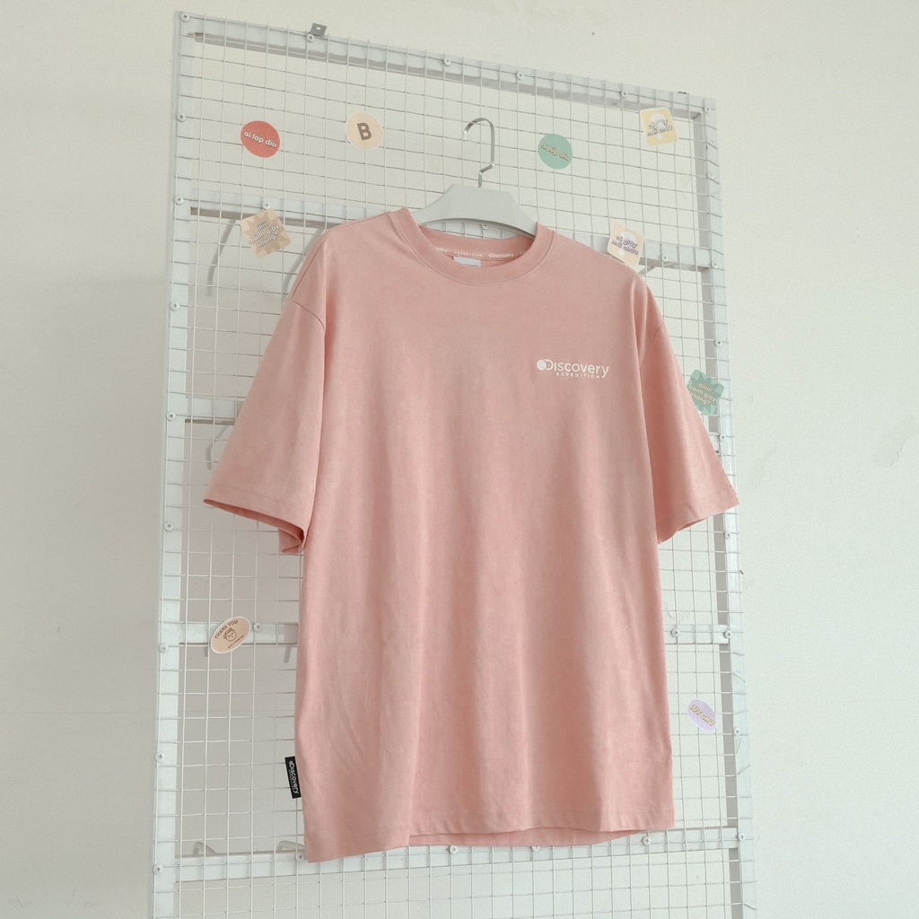 Áo Thun Tay Lỡ Discovery In Logo Nổi 100% Cotton Form Rộng Phong Cách Hàn Quốc