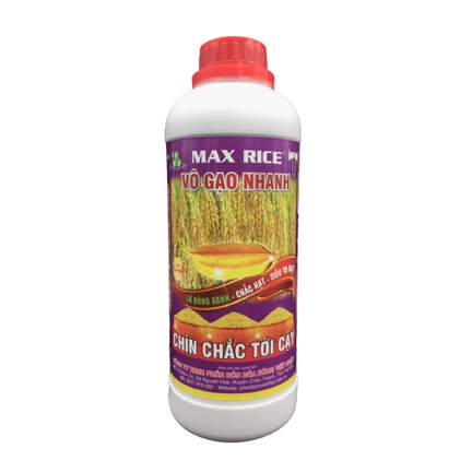 Phân Bón Cho Lúa Chín Chắc Tới Cậy Max Rice Chai 1 Lít - Vô Gạo Nhanh, Chín Đều, Chắc Tới Cậy, Đòng Xanh