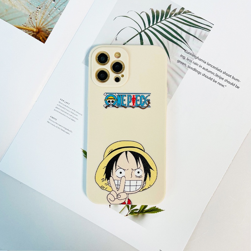 Ốp lưng silicon dẻo hình One Piece Luffy cho iPhone 11 12 Mini Pro Max SE 6 6s 7 8 Plus X XR XS Max