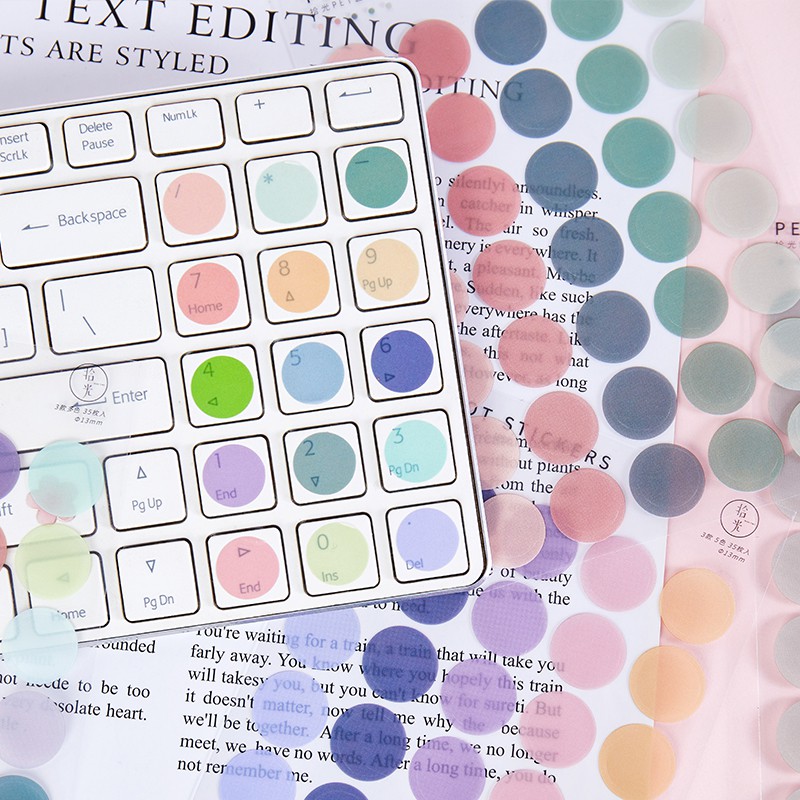 Bộ 120 hình dán hình tròn trang trí sổ tay