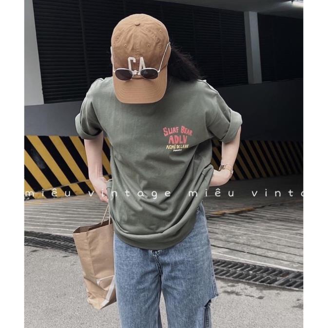 [XẢ KHO] Áo Thun Unisex Freesize Uzzang Nam Nữ, Phông Form Rộng Hình Gấu A.D.L.V(Hàng Sẵn, Ảnh Thật)