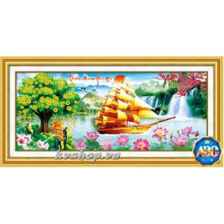 Tranh Đính Đá THUẬN BUỒM XUÔI GIÓ (DF342)150×67cm Chưa Đính