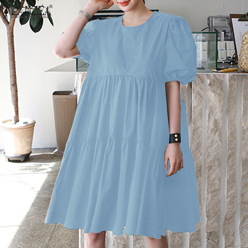 Đầm Nữ Zanzea Tay Ngắn Kiểu Dáng Thời Trang Quyến Rũ