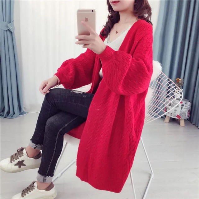 (HÀNG ORDER) Áo Cardigan vặn thừng dáng dài GNCM | BigBuy360 - bigbuy360.vn