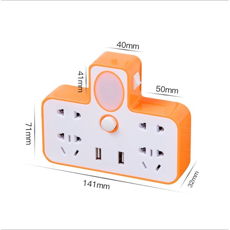 Ổ điện kèm đèn ngủ tiện lợi, ổ điện đa năng có cổng usb, ổ cắm điện 3 chấu