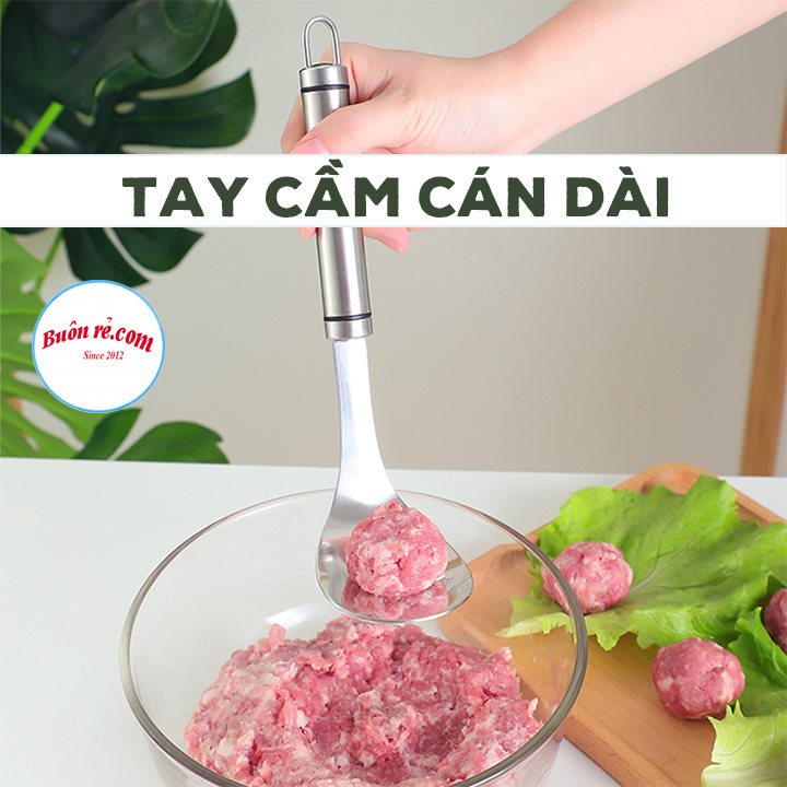 Thìa inox làm thịt viên, chả viên, nặn mọc tiện dụng - Muôi inox nặn thịt viên đẹp mắt 01457