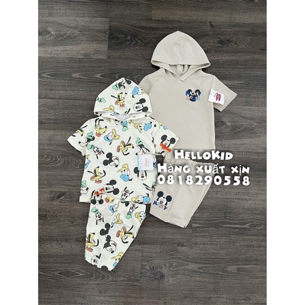 B189 - Bộ hoodie da cá Mickey bé trai &amp; bé gái