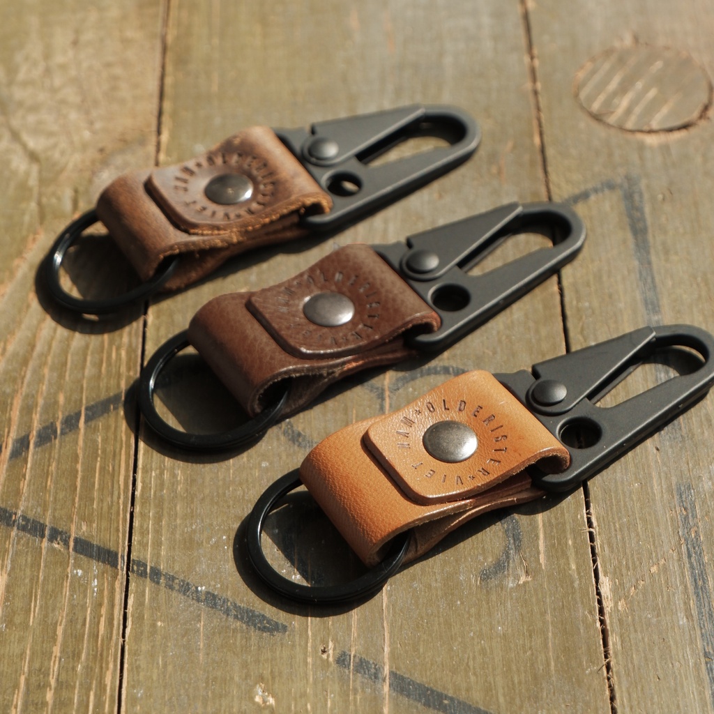 Móc khóa khoen cài da bò - Olderister - Keychain Leather