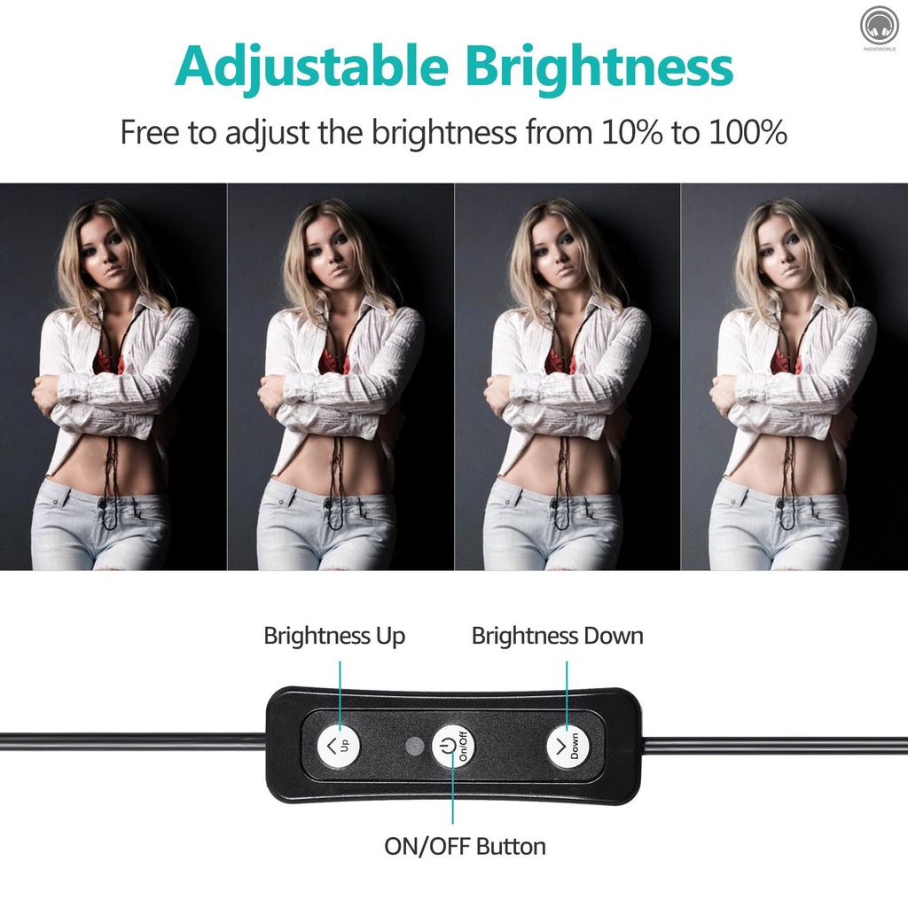 Bộ Đèn LED USB Mini 10W 5600K * 2 + 100cm / 39.4inch * 2 + Adapter Đầu Bi Linh Hoạt * 2 + Bộ Lọc Màu * 8