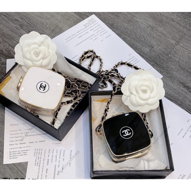 Túi đeo chéo Chanel mini hộp phấn dây xích dành cho nữ