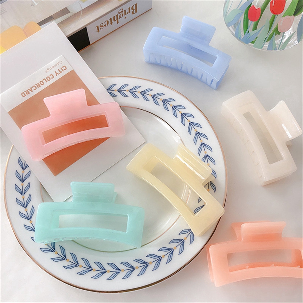 Kẹp tóc màu trơn đơn giản xinh xắn dành cho nữ