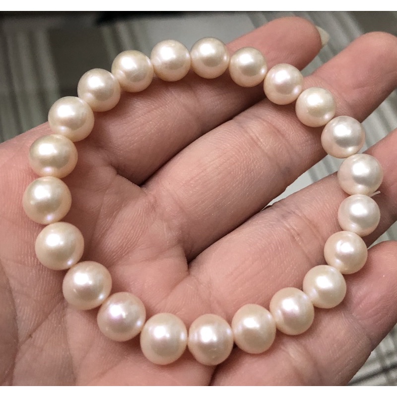 Vòng tay ngọc trai nhân tạo tròn đều 7-8ly