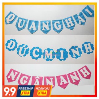 Dây chữ trang trí sinh nhật ghép tên bé, ngày sinh bé theo yêu cầu, dây chữ happy birthday