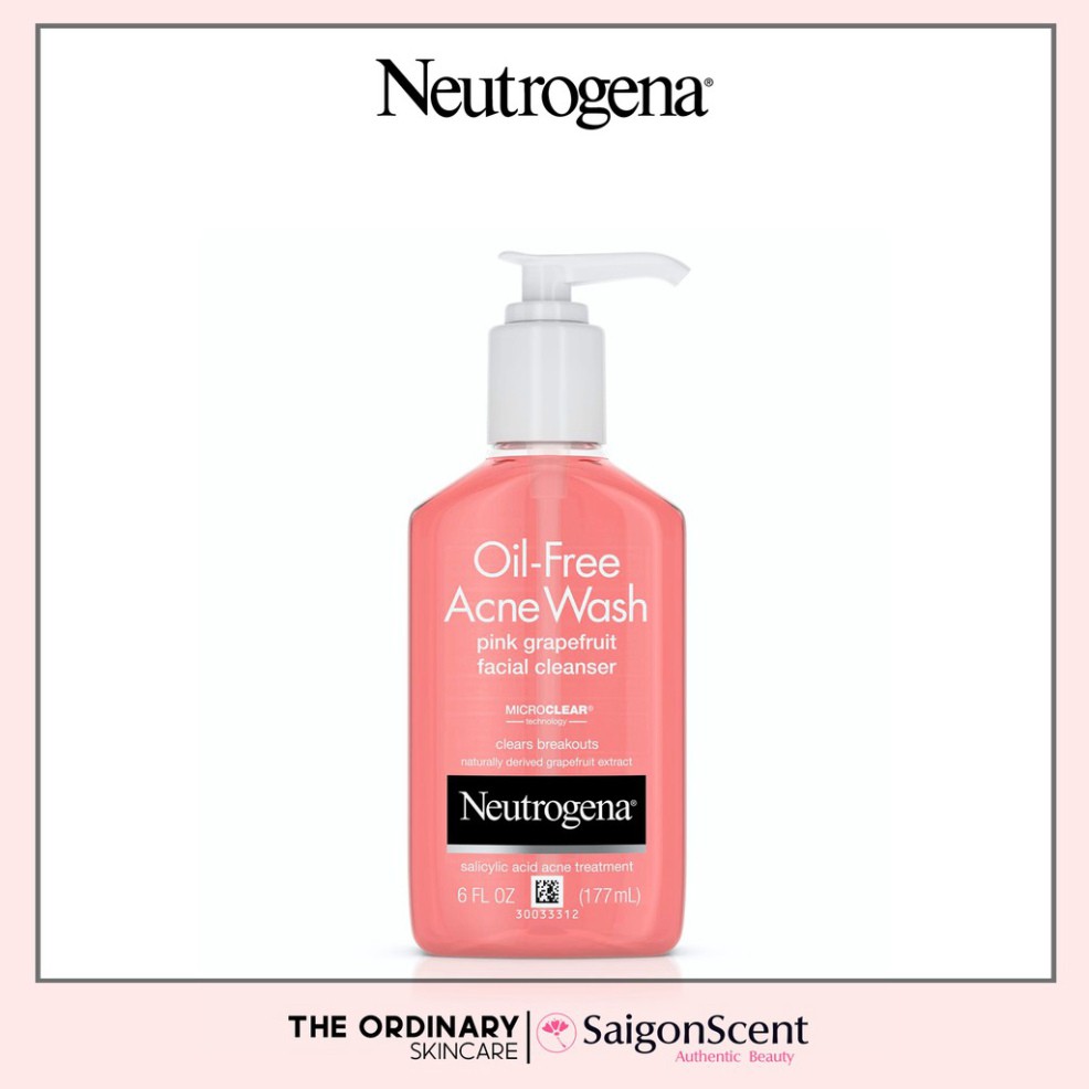 SALE THÔI NÀO Sữa rửa mặt giảm mụn Neutrogena Pink Grapefruit Acne Face Wash ( 177mL ) SALE THÔI NÀO