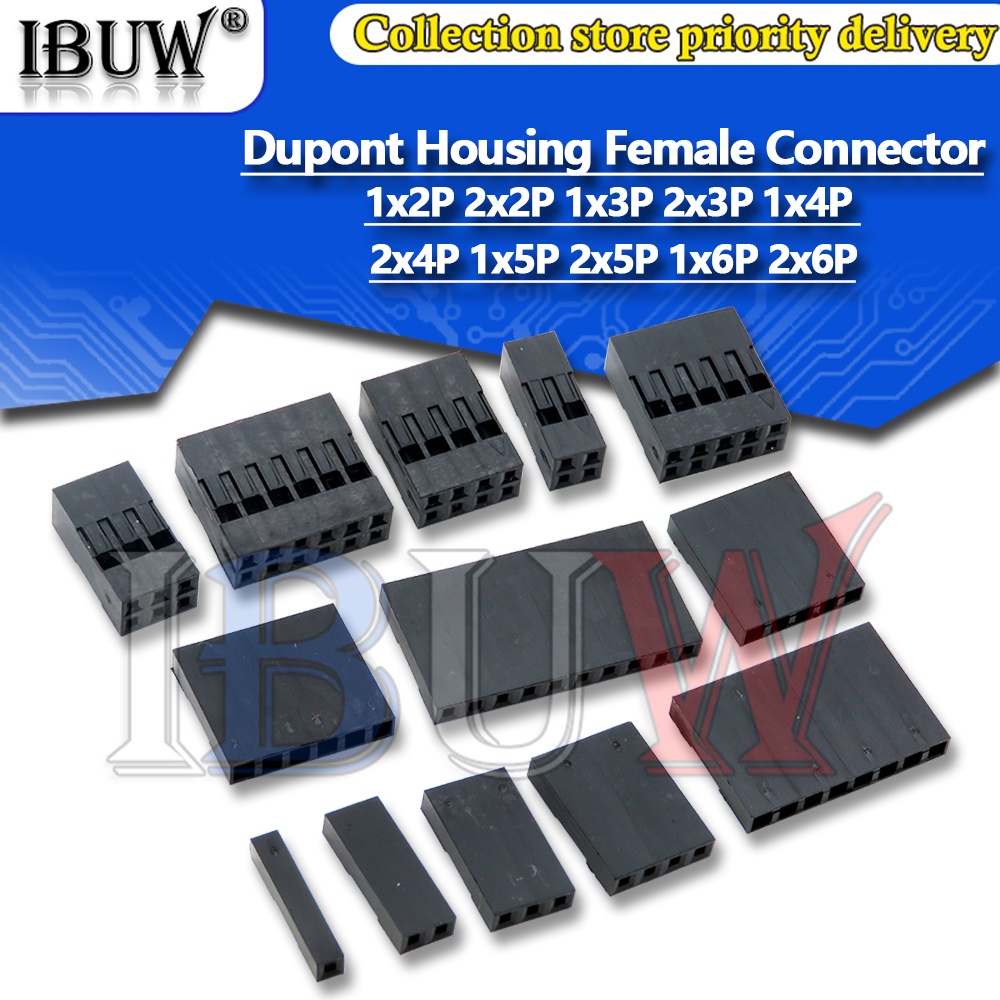 Set 100 Đầu Nối Dây Cáp Nhựa 2.54mm 1x2P 2x2P 1x3P 2x3P 1x4P 2x4P 1x5P 2x5P 1x6P