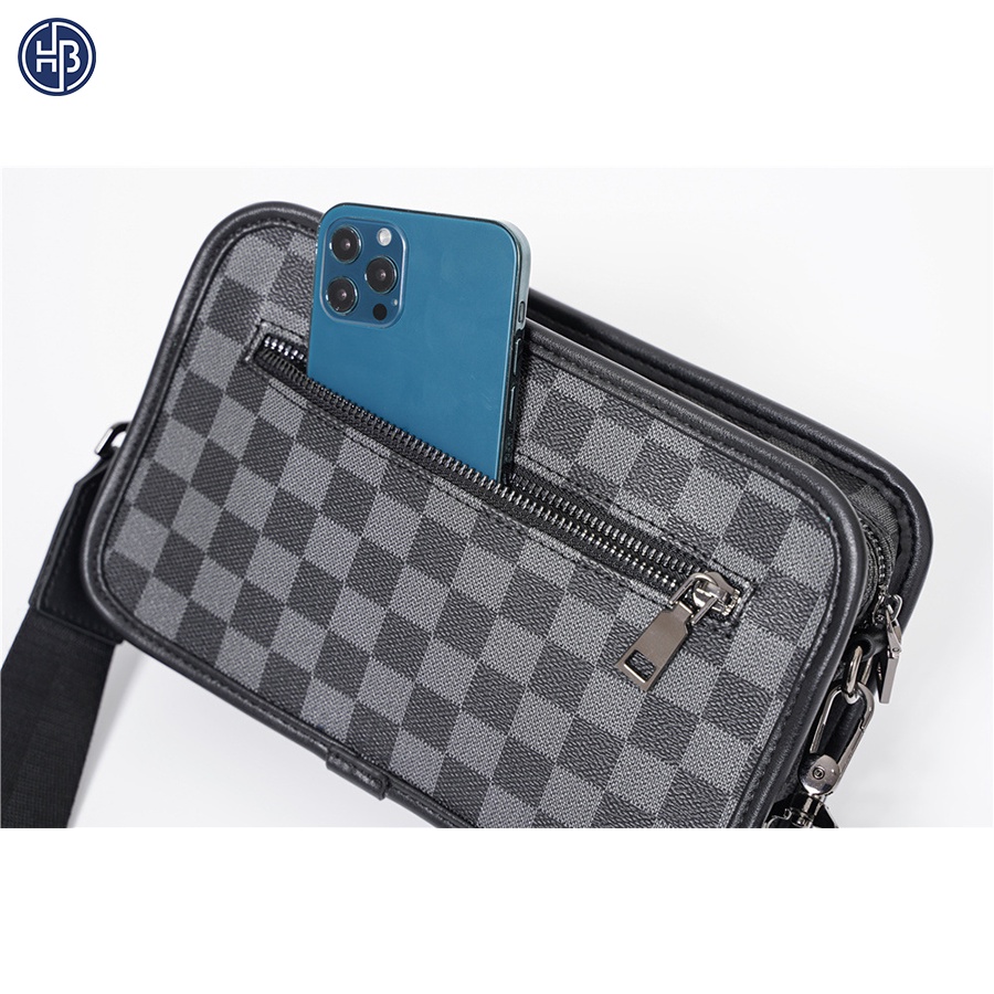 MESSENGER BAG - TÚI ĐEO CHÉO BẢN LỚN KẺ CARO - PA38 | BigBuy360 - bigbuy360.vn
