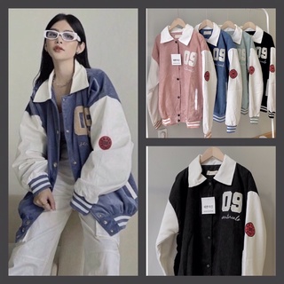 Áo Bomber/ Áo khoác nhung tăm Cổ bẻ 09cúc bấm nam nữ